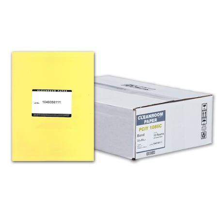 Pure Image Pure Image Poly Cleanroom Paper, 8.5x11, Yellow 22lb, 250 sheets /ream, 10 reams p/PK PCIY 1086C